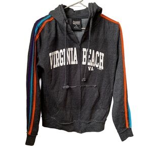 RAGWEAR Women’s Virginia Beach Dark Gray Full Zipper Front Hoodie Sweatshirt